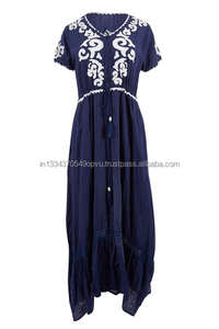 เดรสแม็กซี่สไตล์โบฮีเมียนเซ็กซี่ผ้าฮิปปี้อาริปักคอวีลึกผ้าวูลสไตล์โบฮีเมียนขนาดพลัสไซส์สำหรับชายหาดปาร์ตี้สั้น - Product Image 5