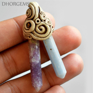 Pendentif cristal de pierre de polymère naturelle, 1 pièce, pendentif à pointe en argile polymère, collier en pierre précieuse, vente en gros - Product Image 5