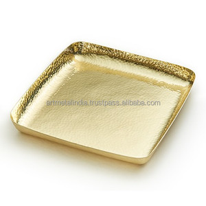 จานเสิร์ฟโลหะชุบทองดีไซน์ใหม่สำหรับใช้ในชีวิตประจำวันสำหรับเสิร์ฟอาหารและเครื่องดื่ม - Product Image 5