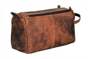 High Quality Full Grain Leather <b>Toiletry</b> <b>Bag</b> Available at Competitive Price From India - Product Image 3