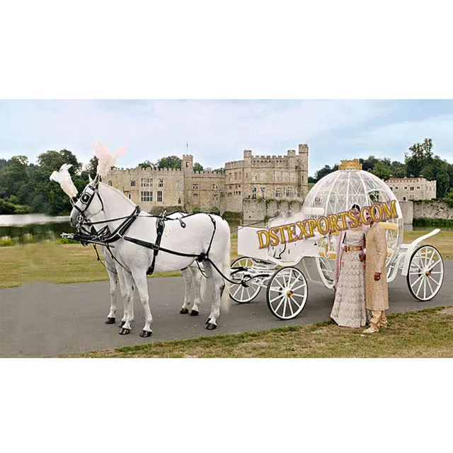 Love Marriage Cinderella Carriage White Cinderella Horse Carriage for Wedding Royal Cinderella Horse Buggy Manufacturer