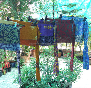 Minifalda envolvente hippie saree de seda India - Product Image 4