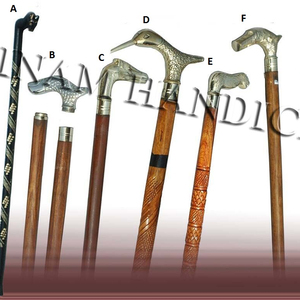 ใหม่ออกแบบไม้ไม้เท้าทองเหลืองจับโลหะ - Product Image 1