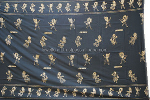 Caribbean Girls Hand Block Impreso Beach Sarong PALM TREE SEA/BEACH PRINTED POLY COTTON PAREO Bufandas de playa para mujer/Playa de algodón - Product Image 3