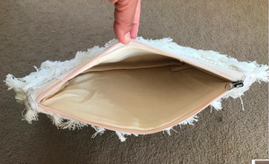 Bolso de noche de tamaño pequeño de lujo, tela de lona bordada a mano con flecos de trabajo de espejo y decoración de monedero con cuentas para bodas - Product Image 2