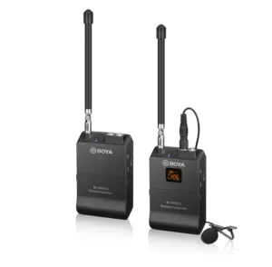 BY-WFM12 (Micro Sans Fil VHF) Pour smartphone, Reflex Numériques, avec 12 d'exploitation sélectionnable, surveillance en temps réel.