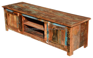 Soporte de TV de lujo moderno, gabinete de almacenamiento de madera recuperada de diseño antiguo para muebles de sala de estar o gabinete de TV de madera - Product Image 2