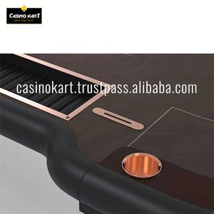 Mesa de póquer de anillo dorado comercial de alta calidad, mesa de Mahjong de lujo con función plegable, hecha en India, precio al por mayor - Product Image 5