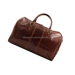 กระเป๋าหนังสีน้ำตาลอินเทรนด์ Weekender Bag 2022-กระเป๋าดัฟเฟิลดีไซน์ - Product Image 1