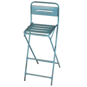 Tabouret de Bar industriel en cuir et fer, pour l'extérieur, - Product Image 2