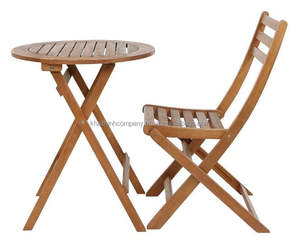 Moderno diseño francés al aire libre Bistro Set madera ratán mimbre Metal PE elegante jardín comedor muebles para uso en Patio - Product Image 3