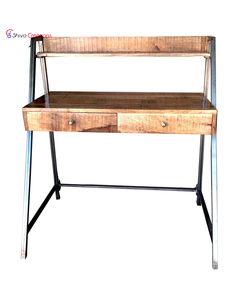 Vintage Industrieel Metalen Frame Mango Hout Bureau Studie Tafel Kant-En-Klaar Kantoormeubilair