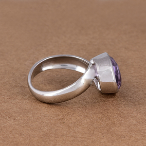 Anillo ajustable de Plata de Ley 925, amatista púrpura, Gema - Product Image 3