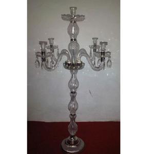 Candélabre en verre cristal de mariage européen fait à la main bougeoirs en métal pièces centrales pour les mariages noël autre bougie - Product Image 1