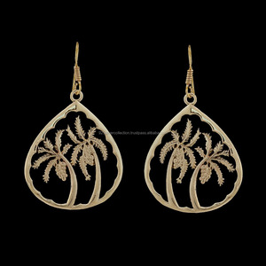 Trendy Fancy Brass <b>Drop</b> Dangle <b>Earrings</b> with Tear <b>Drop</b> Design Stylish Hoop <b>Earrings</b> for Engagement Parties Fashion Jewelry Gifts - Product Image 1