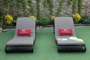 เตียงหวายสไตล์โมเดิร์นสำหรับลานบ้านเฟอร์นิเจอร์หวายกรอบอลูมิเนียมสำหรับใช้ในห้องนั่งเล่น - Product Image 3