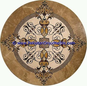 Medallón de Piedra de Mármol Natural para Pisos con Tecnología Waterjet, Elemento de Diseño Interior Premium, PakistanOnyxmarble.com, Baldosas de Mármol para Piso - Product Image 3