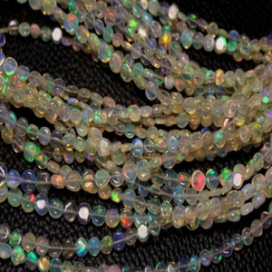 Perles naturelles multicolores opale éthiopienne en forme de pièce de monnaie, bonne qualité, prix de gros - Product Image 2