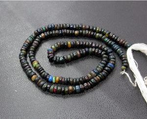 Cuentas de piedras preciosas sueltas con forma redonda de ópalo negro etíope, fabricación de joyas naturales de buena calidad - Product Image 4
