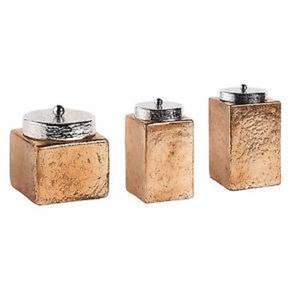 Ensemble de bidons alimentaires carrés en aluminium couleur cuivre ensemble de bidons de stockage de décoration fantaisie à un prix raisonnable - Product Image 1