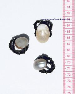 ทำด้วยมือแหวนพลอยกับลูกปัดธรรมชาติหอยสังข์ขายส่งเครื่องประดับจากเปรู - Product Image 2