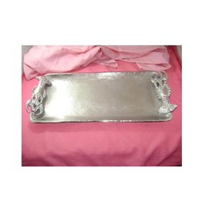 Nueva bandeja decorativa atractiva, bandeja de Metal de acero inoxidable Vintage, vajilla de gran tamaño, bandeja para servir alimentos - Product Image 1