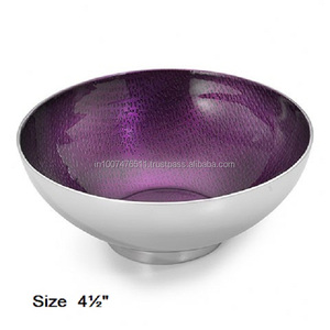 Serveware Colección orgánica Ecológico Durable Vintage Cuenco redondo de aluminio para fiestas Material de metal púrpura - Product Image 1