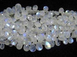 100% Natural Blue Fire Pear-Shape Faceted <b>Rainbow</b> Shining Moonstone Beads Amazing Quality Gemstone for Jewelry Making - Product Image 3