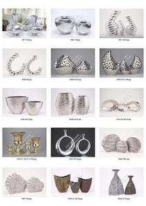 Conjunto de florero de cerámica blanco y negro moderno, centro de mesa decorativo de aluminio de acero metálico para boda, hogar, decoración de pasillo de Hotel - Product Image 2