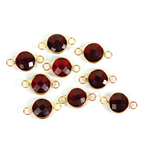 Conector de bisel de 10mm para mujer, joyería de piedra granate de cuarzo hidráulico, bucle de fianza doble chapado en rodio para fiesta, fabricación de moda DIY - Product Image 3