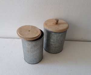 Smeta Approved Factory <b>Round</b> Shape <b>Box</b> Galvanized <b>Round</b> Iron Wood S-2 Spice Storage <b>Box</b> - Product Image 2