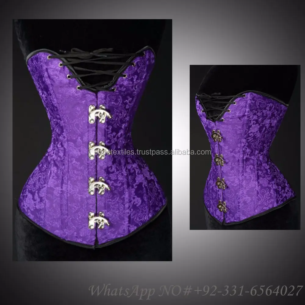 Das Mulheres novas Brocade Aço Desossado Steampunk overbust Corset Corsets Fornecedor