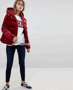 Blouson Bomber matelassé léger sur mesure, taille plus, style olive, pour femmes, à capuche, en velours, rembourré, matelassé, à rayures - Product Image 4