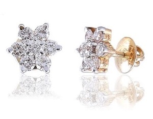 Boucles d'oreilles en or jaune de style indien classique - Product Image 1