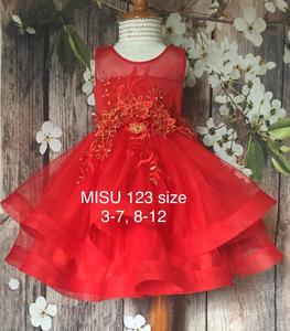 Robe princesse de fête d'anniversaire, robe bouffante à fleurs avec maille et en dentelle, vêtements pour enfants, à couches, à porter pour petite fille - Product Image 2