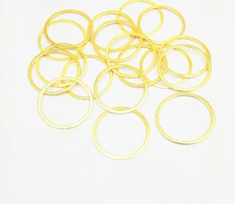 Brushed Gold Plated Round Spacer Bead - Jewelry Finding Beads