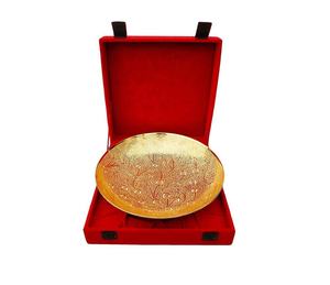 Cadeau en métal et artisanat fait à la main bol décoratif en laiton plaqué avec motifs en relief fabricant en gros - Product Image 3