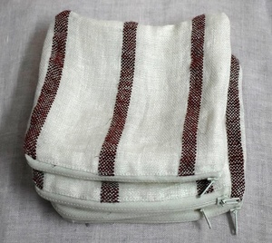 100% pochette à bijoux en lin de lin en blanc uni et type poinçon à rayures pour sacs à provisions - Product Image 2