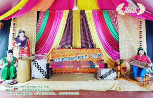 Punjabi matrimonio Mehndi escenario decoración matrimonio escenario decoración boda escenario fibra estatuas Australia venta mejor precio - Product Image 2