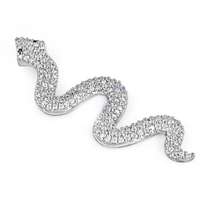 จี้งูสีเงินสเตอร์ลิง925ทันสมัยประดับเพชรสังเคราะห์ (CZ) น่ารักไม่ซ้ำใครของขวัญสำหรับผู้หญิงและเด็กผู้หญิง - Product Image 1