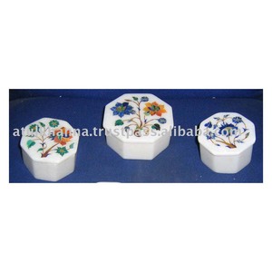 Cajas de Regalo Navideñas Duraderas con Patrón Floral de Mármol Blanco Pulido para Decoración del Hogar - Product Image 1