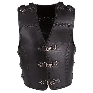 Metal Claps Club Thick Leather Vest VES-0009