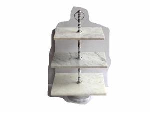 Support de gâteau rectangulaire de vente chaude avec la technique de coulée en métal d'effet de pierre de finition polonaise de poignée en aluminium pour les mariages de l'Inde - Product Image 3