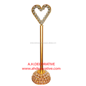 Portavelas de luz T de alta calidad de lujo en forma de trofeo cristal con cuentas para decoraciones de boda opciones de impresión personalizadas - Product Image 2