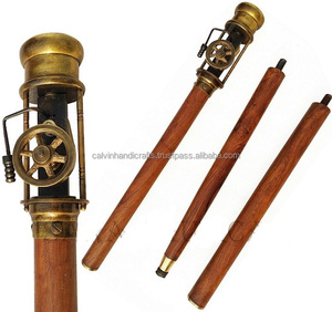 Bastón de Latón Hecho a Mano con Diseño de Motor de Vapor, Bastón Antiguo Vintage para Actividades al Aire Libre, Bastón Telescópico de Madera para Escalar - Product Image 3