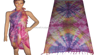 Verano tradicional TIE DYE Multicolor Rayon Sarong Ropa para adultos-Seda PAREO - Product Image 2