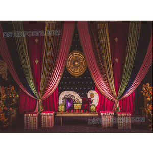 Mehandi ฉากหลัง Zari สีสันสดใส,ฉากหลังสำหรับทำงานเวที Zari - Product Image 1