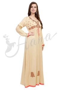 Vestido largo de Abaya de Dubái para mujer, caftán bordado, Farsha - Product Image 4