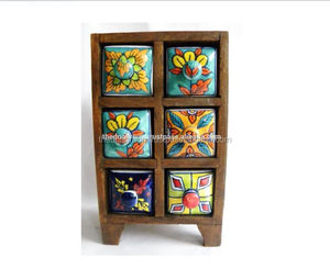 Cofre de madera de gabinete de cajones Vertical Natural - Product Image 1