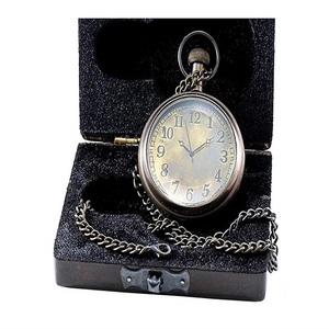 Montre de poche en laiton vintage avec boîte en bois, vente en gros, montre de poche en laiton antique gravable - Product Image 1